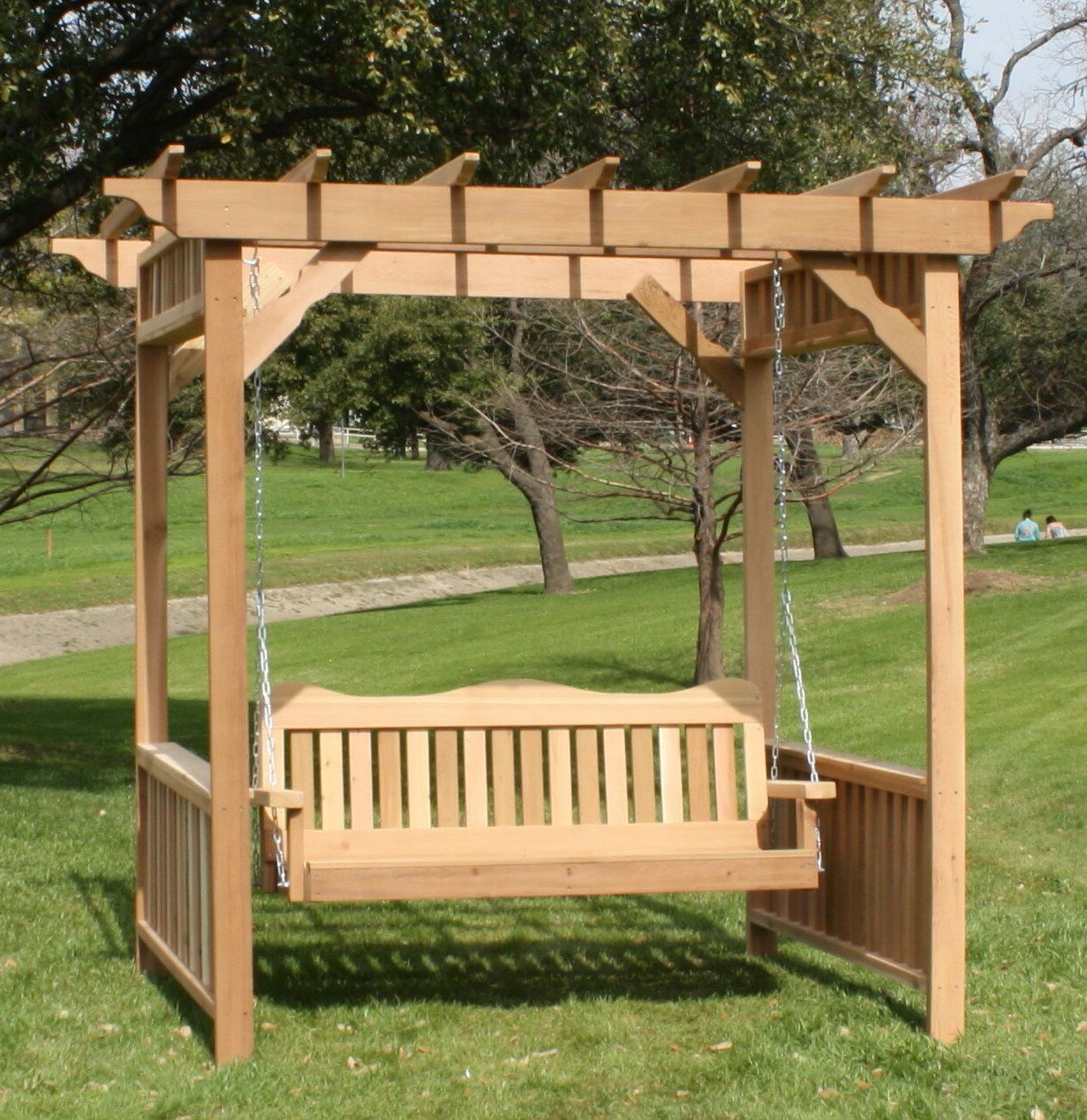 Featured Photo of 2-person Natural Cedar Wood Outdoor Swings