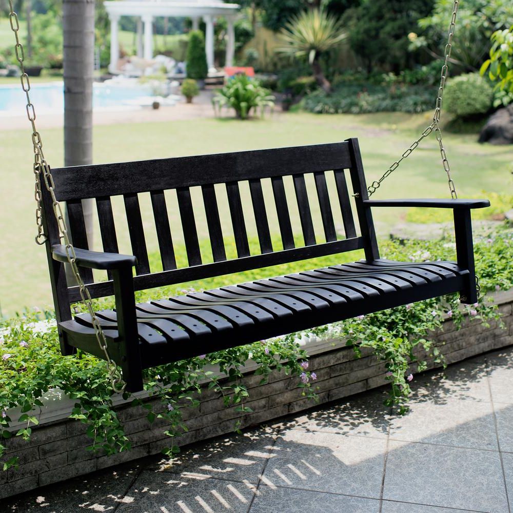 Featured Photo of Casual thames Black Wood Porch Swings