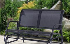 2-person Antique Black Iron Outdoor Gliders
