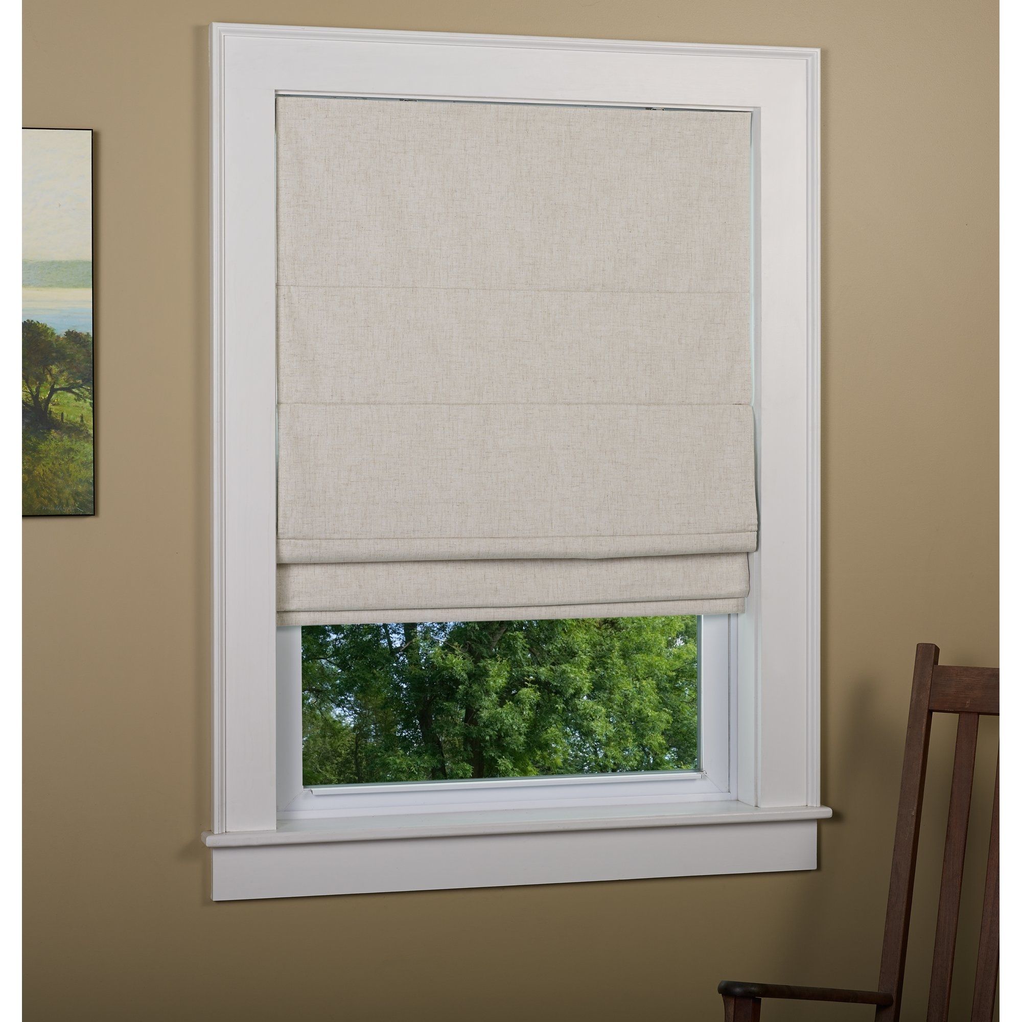 Andover Mills Richmond Linen Cordless Thermal Backed Roman Shade W In Blackout Thermal Blinds (Photo 5 of 15)