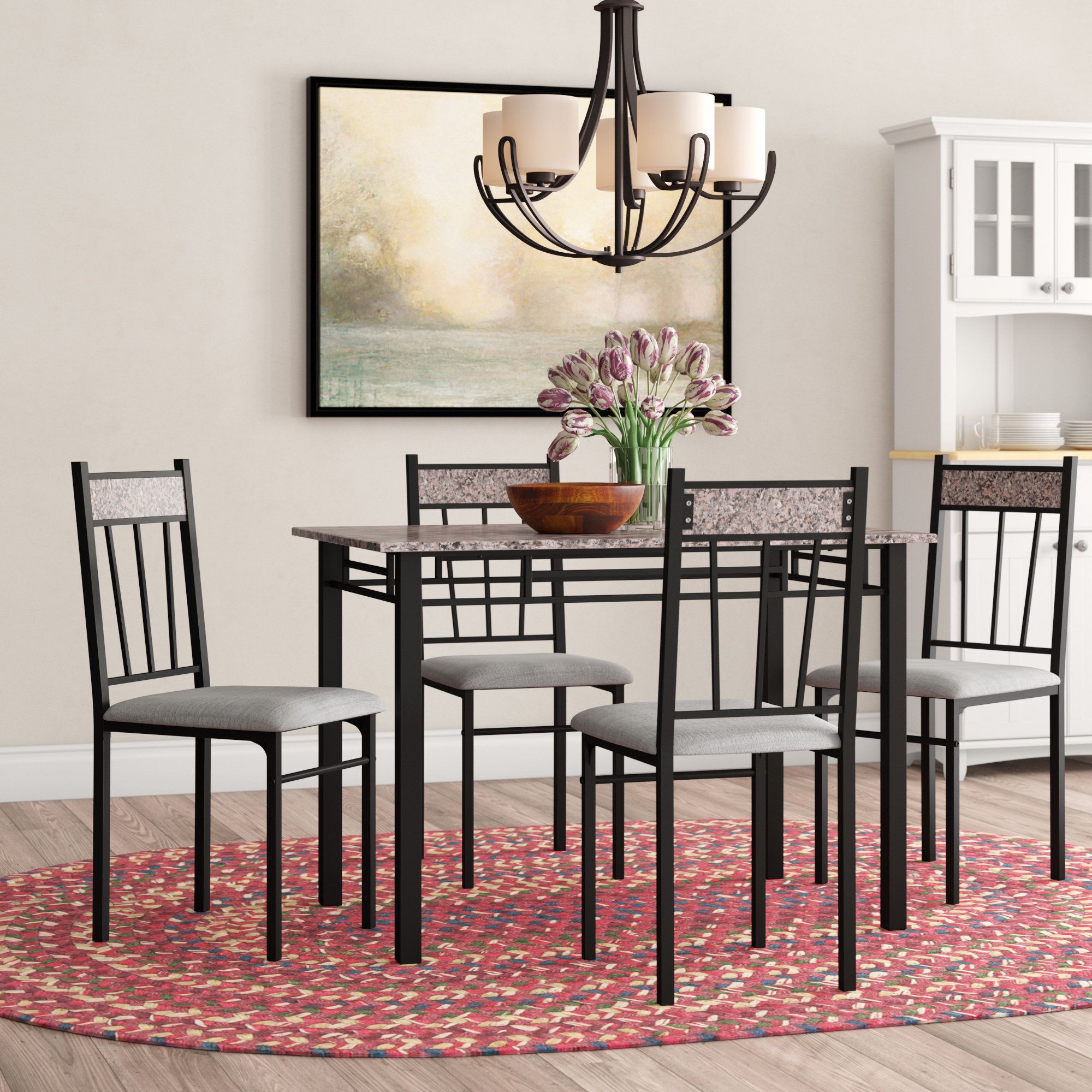 Caspar 5 Piece Dining Set For 2018 Liles 5 Piece Breakfast Nook Dining Sets (Photo 4 of 20)