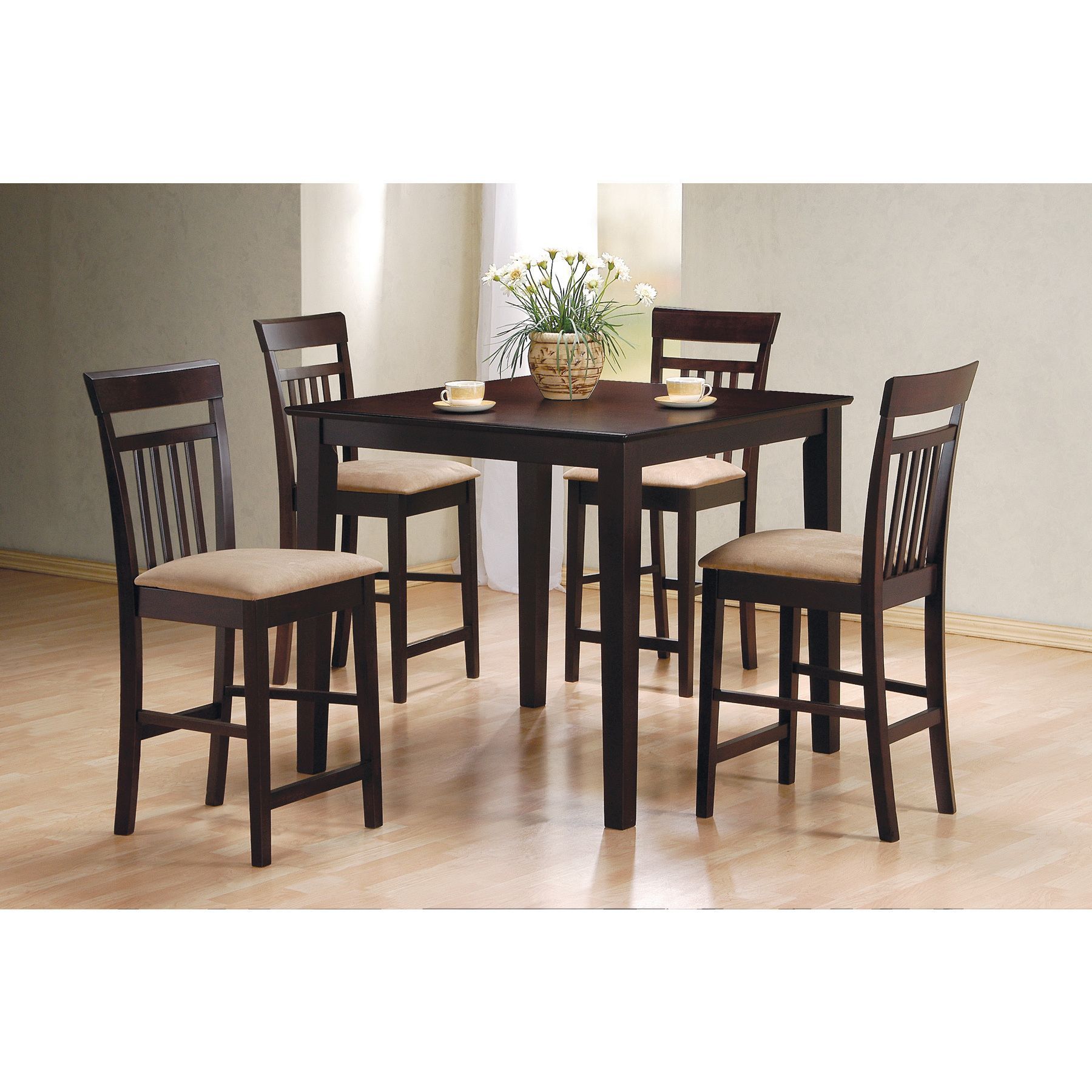 Coaster Company Cappuccino 5 Piece Dining Set (Cappuccino Counter Pertaining To Newest Miskell 5 Piece Dining Sets (Photo 7 of 20)
