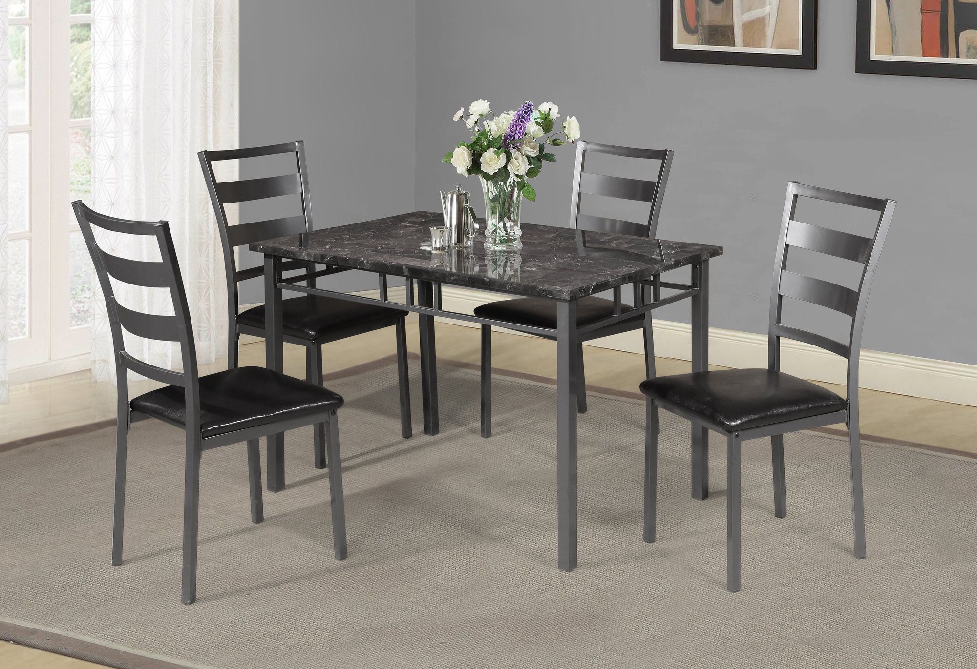 Details About Winston Porter Berke 5 Piece Dining Set For Best And Newest Yedinak 5 Piece Solid Wood Dining Sets (Photo 15 of 20)