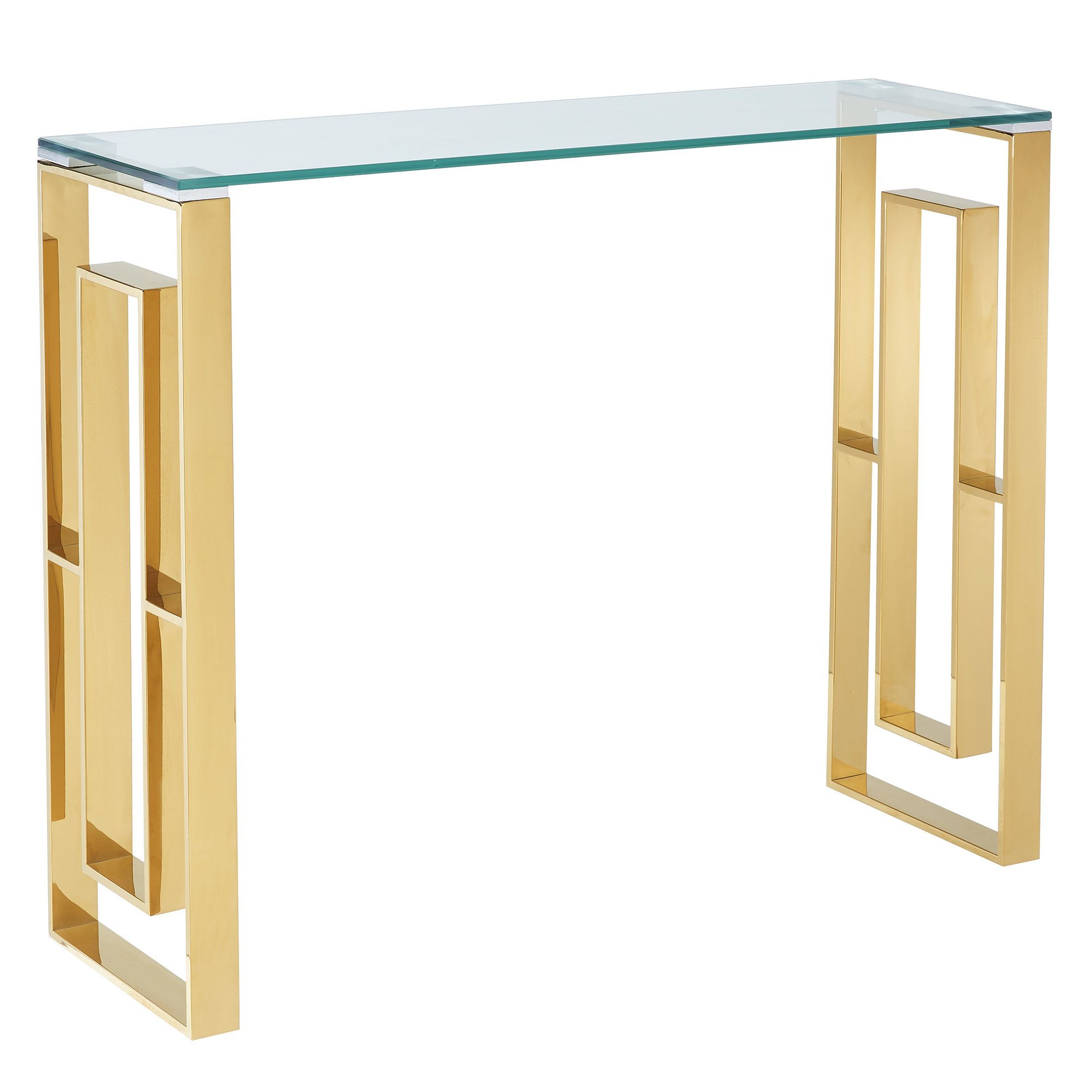 Menzel Stainless Steel Console Table Throughout Newest Yedinak 5 Piece Solid Wood Dining Sets (Photo 19 of 20)