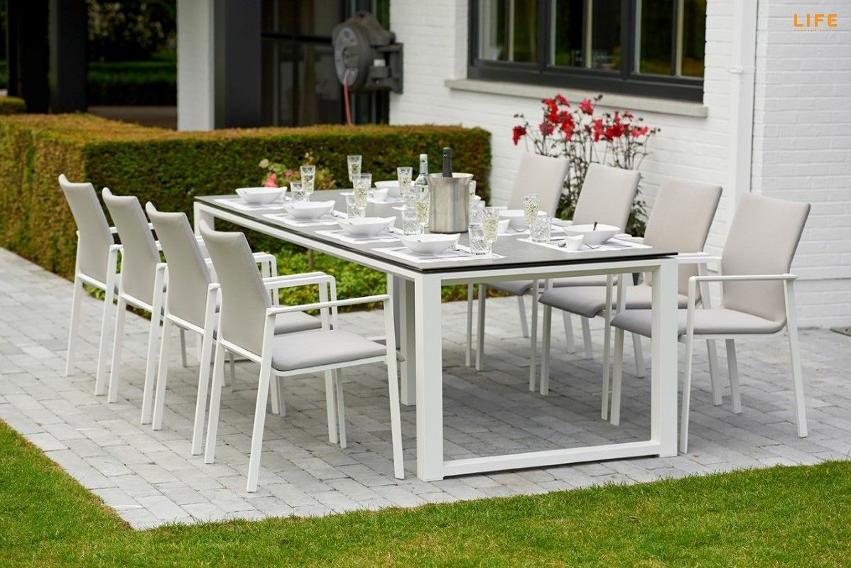 Primavera Dining White – Life Outdoor Living Regarding Latest Osterman 6 Piece Extendable Dining Sets (Set Of 6) (Photo 17 of 20)