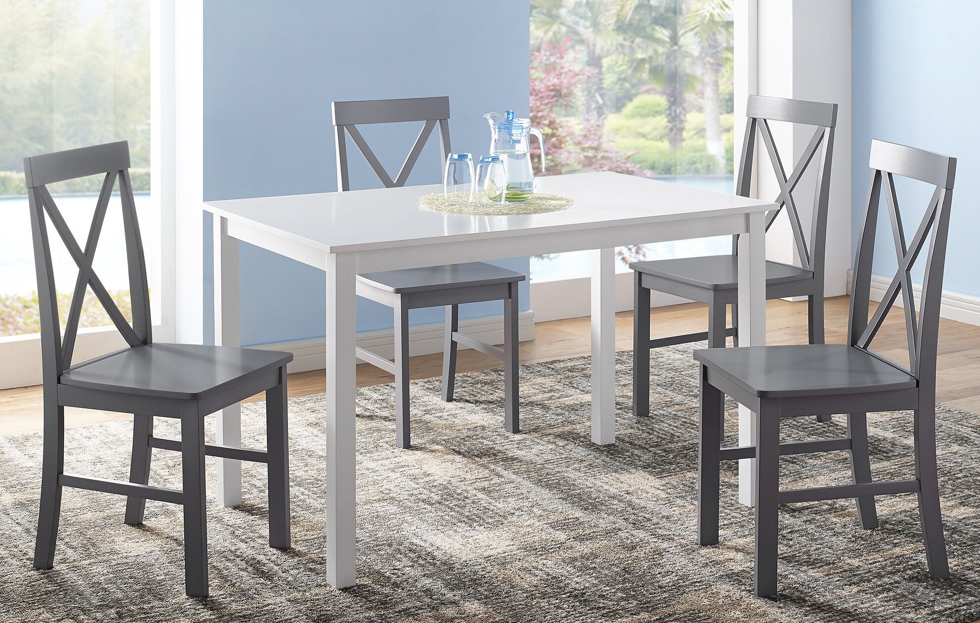 Rarick 5 Piece Solid Wood Dining Set In Recent Travon 5 Piece Dining Sets (Photo 10 of 20)