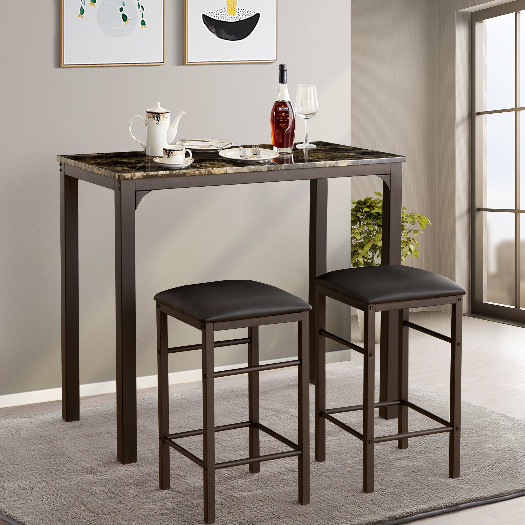 Featured Image of Tappahannock 3 Piece Counter Height Dining Sets