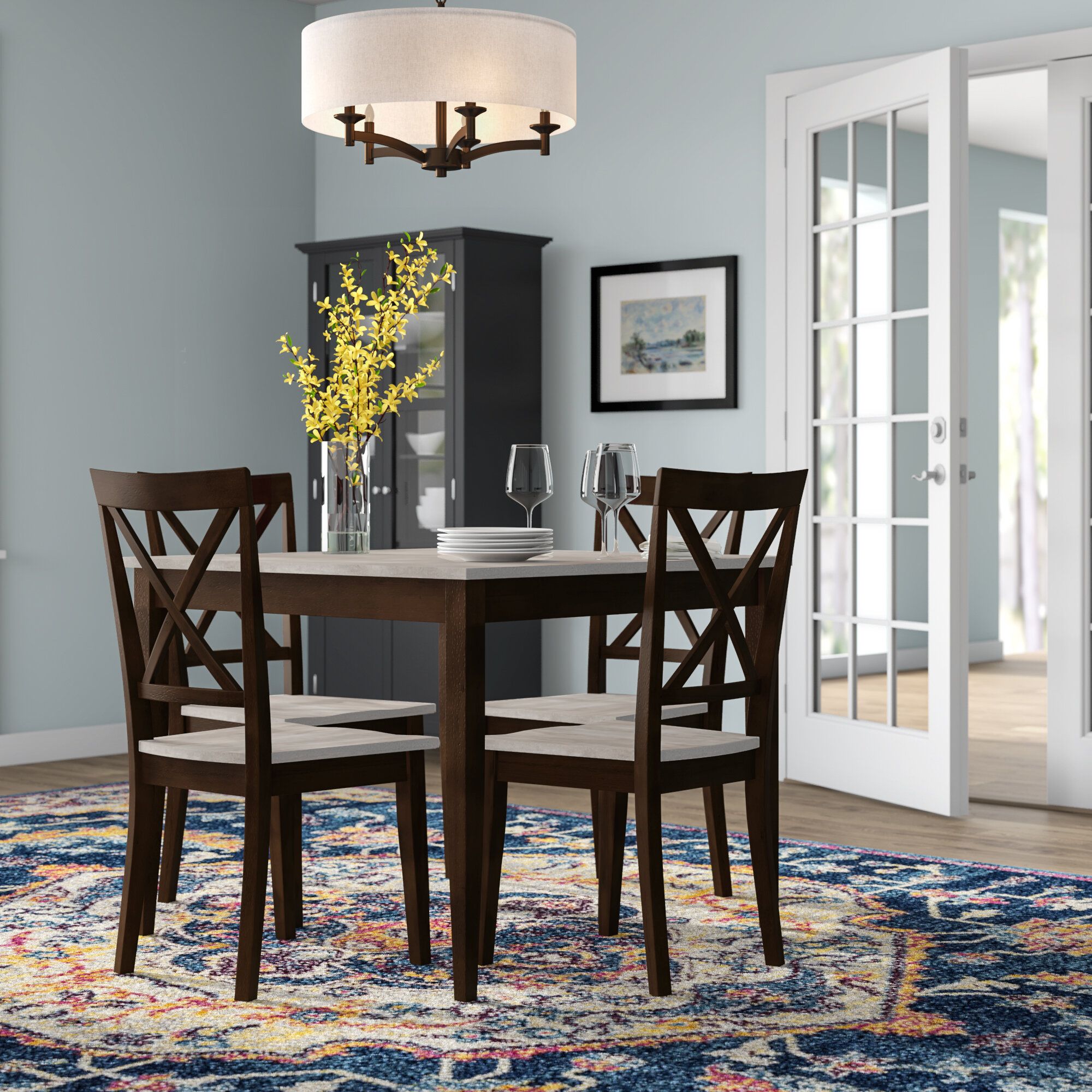 Tilley Rustic 5 Piece Dining Set In Most Current Kieffer 5 Piece Dining Sets (Photo 14 of 20)