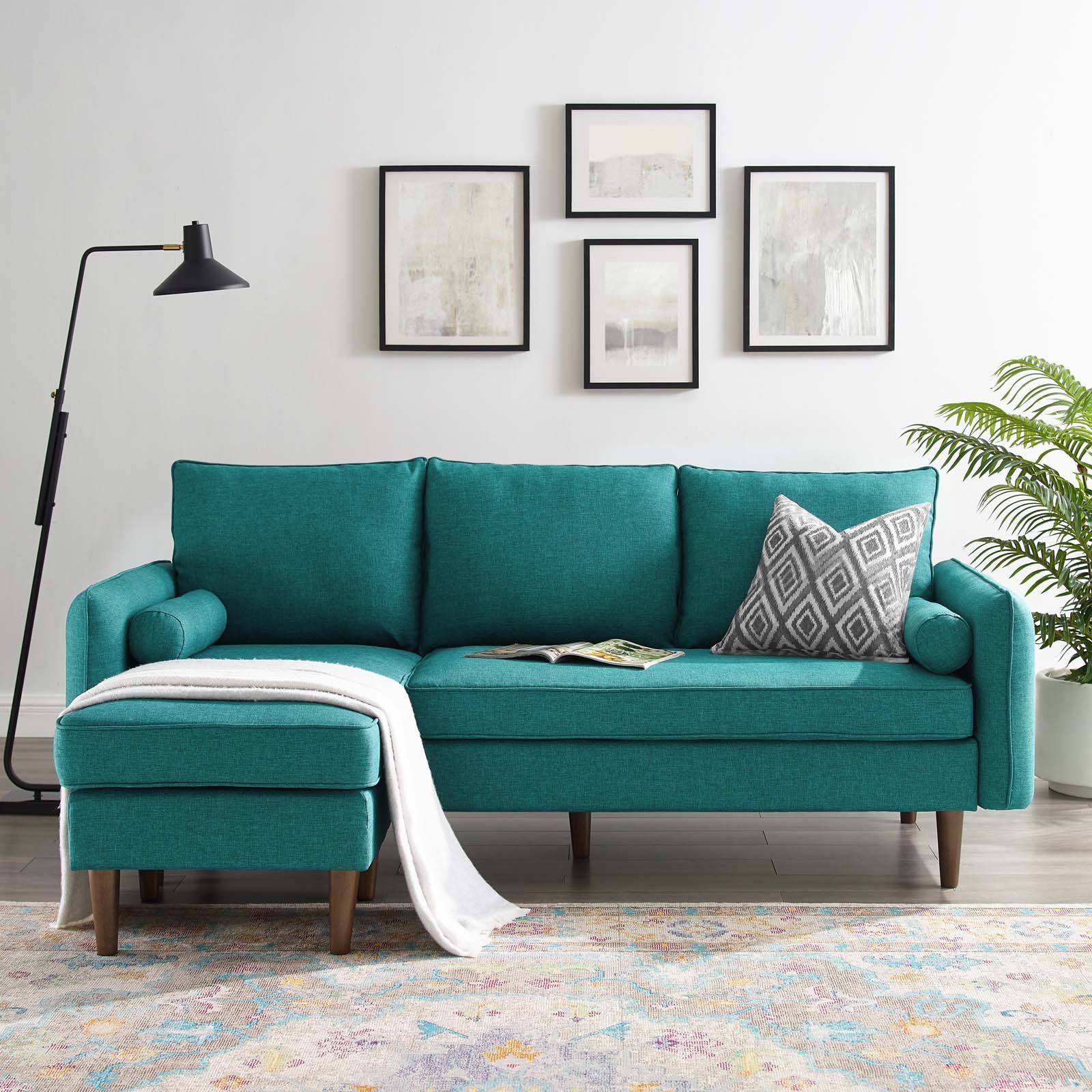 Revive Upholstered Right Or Left Sectional Sofa Teal Within Hannah Left Sectional Sofas (Photo 5 of 15)