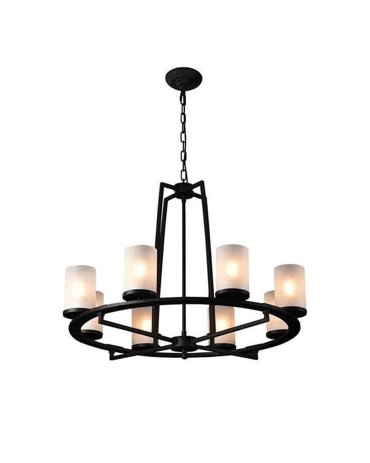 Featured Image of Black Iron Eight Light Chandeliers