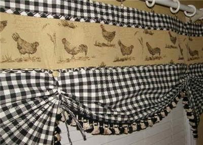 Featured Image of Barnyard Buffalo Check Rooster Window Valances