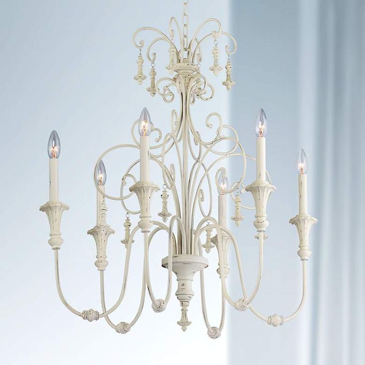 Featured Image of French White 27 Inch Six Light Chandeliers
