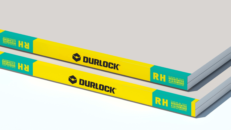 Placa de yeso Durlock Resistente Humedad 12,5mm 1,20x 2,40 Mts , RH ln