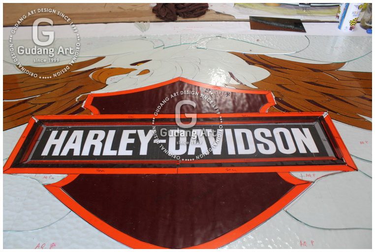 Kaca Patri Harley Davidson Design Logos