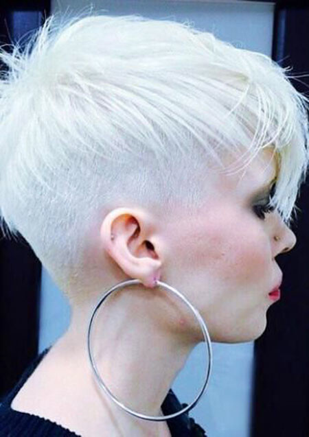 Undercut-Pixie Best Short White Blonde Hair 