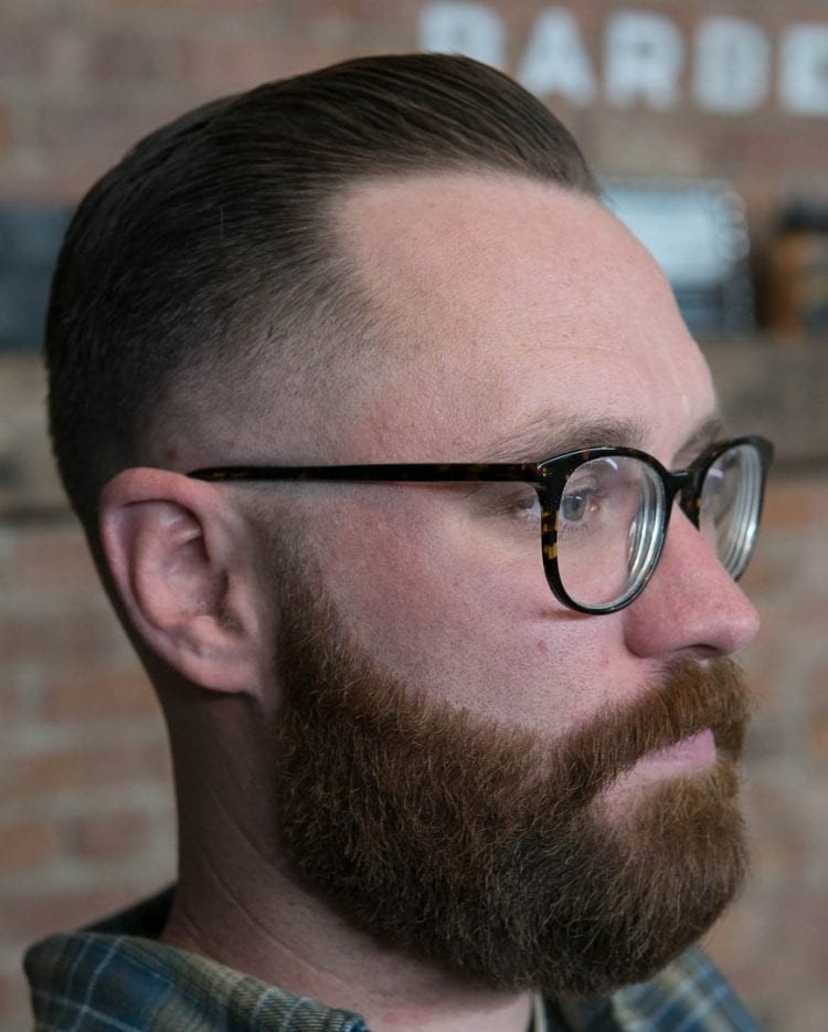 Brushed-Back-Taper-Fade-1 Selected Hairstyles for Men With Big Foreheads 