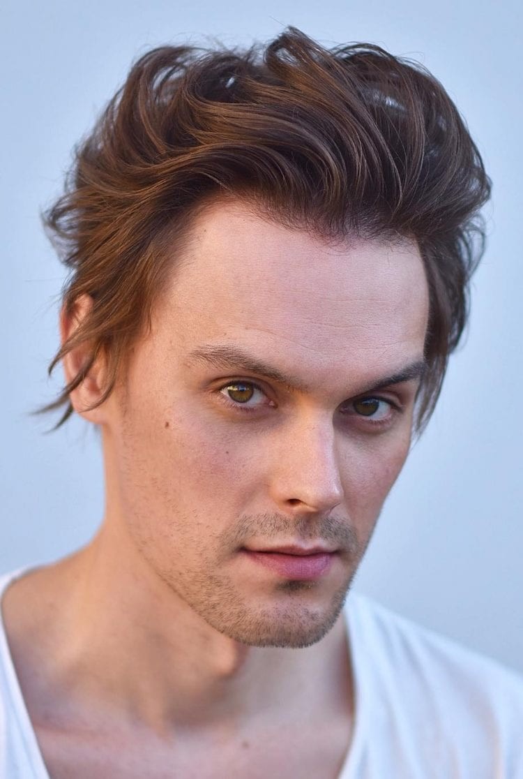 Flowy-Wavy-Blowout Selected Hairstyles for Men With Big Foreheads 