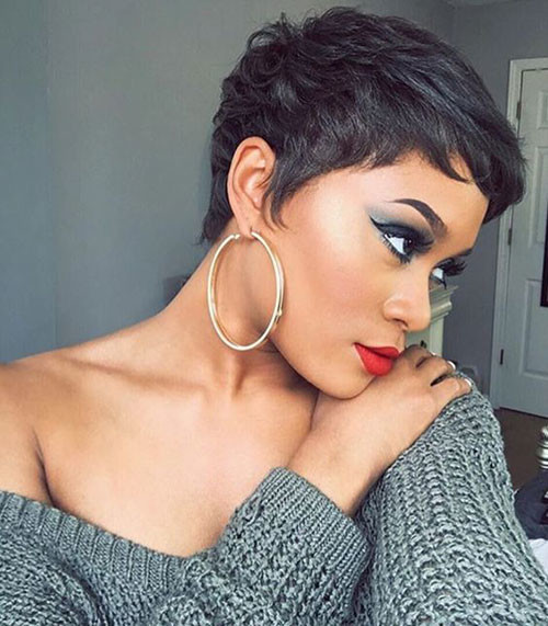 Black-Pixie-Hairstyle Short Pixie Haircuts for Pretty Look 