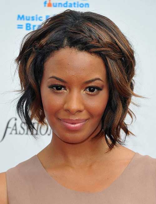 Short-Hairstyle-with-Braided-Bangs-for-Black-Women New Short Hairstyles With Bangs For Black Women 