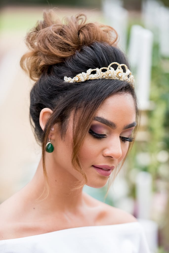 Bun-and-Tiara Hairstyles with Tiara for Glam and Fab Look 