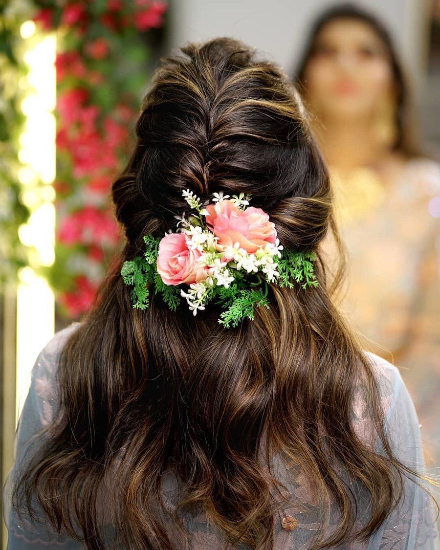 Half-Tied-Braided-Hair 21 Bridal Hairstyles 2020 for an Elegant Look 