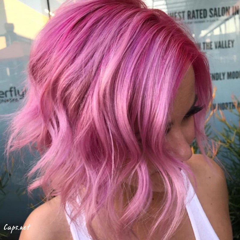 Curly-Pink-Bob 45 Beautiful Short Hairstyles Shared on Instagram 