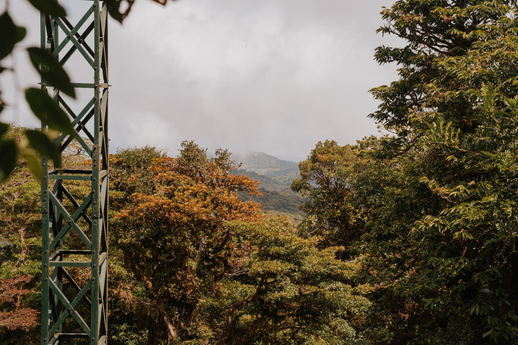 panoramic of Monteverde rainforest with clouds at Selvatura Adventure Park