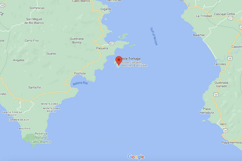 map of Tortuga Island Costa Rica