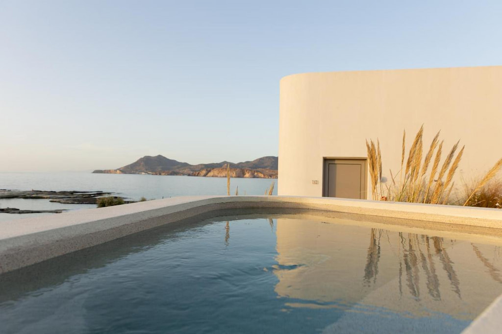 View from the private pool with an amazing view of the Aegean Sea - one of the apartments in Milos