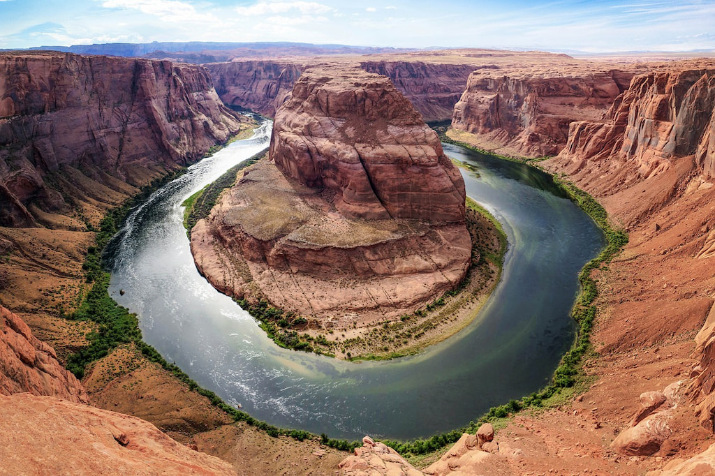 Colorado river bending through Arizona