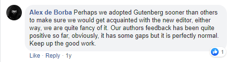 People Primary Reactions about Gutenberg Editor
