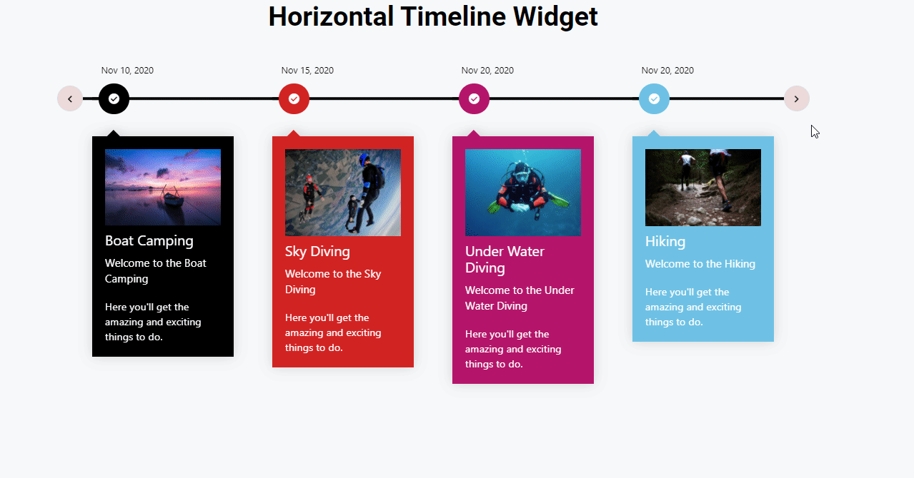 How to use Horizontal Timeline Widget