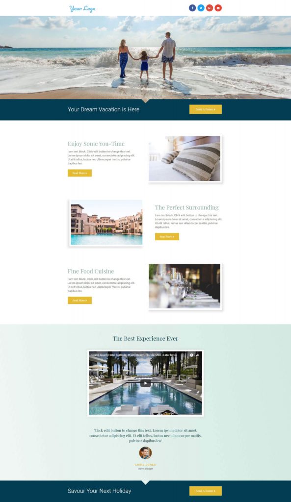 Landing-Page-Hotel Elementor pro templates