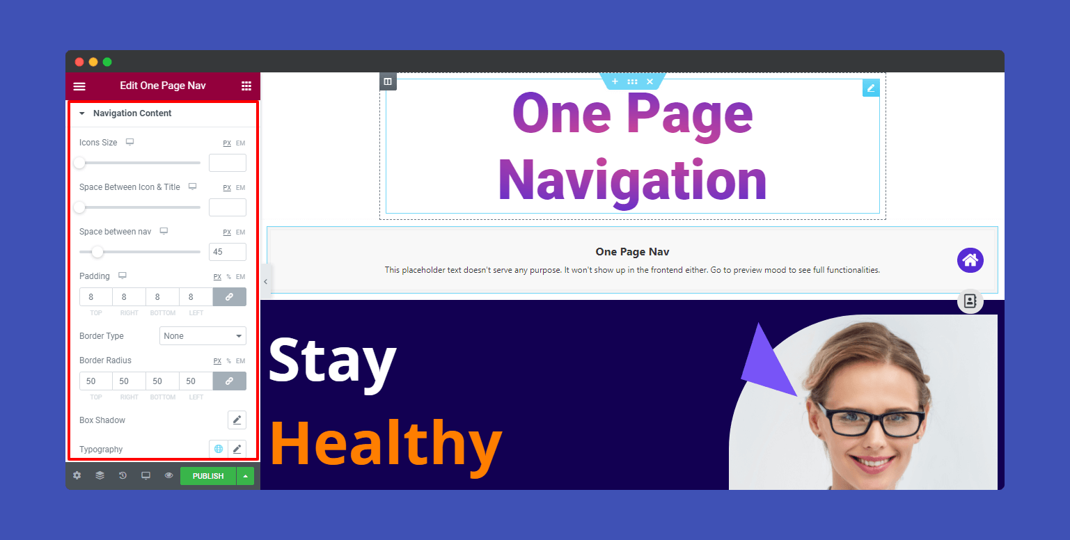 Default Style Navigation Content