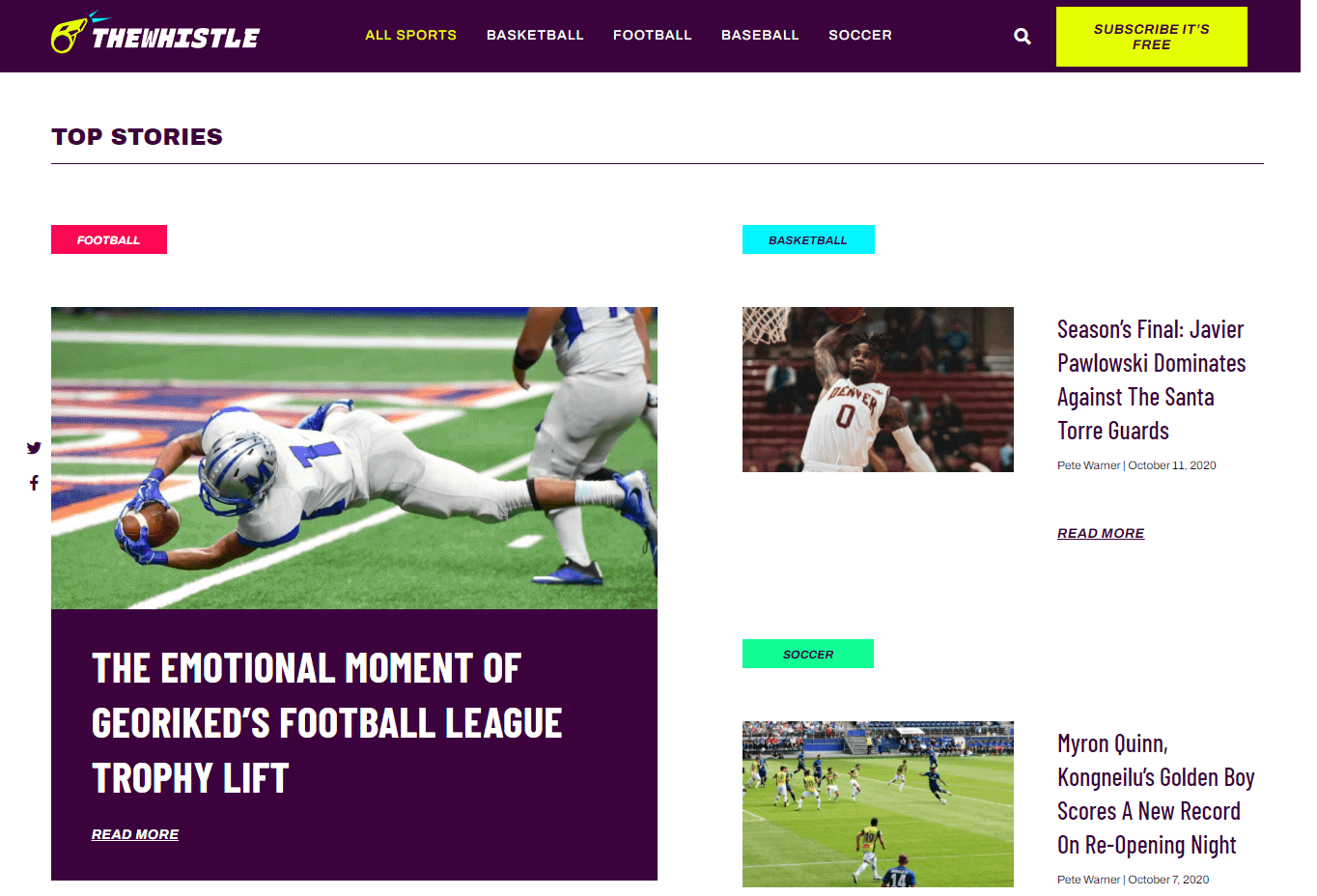 Sports Blog (Blog Landing Page Templates)