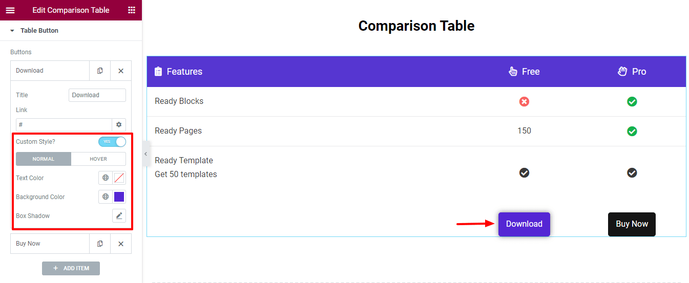 Customize Table Content