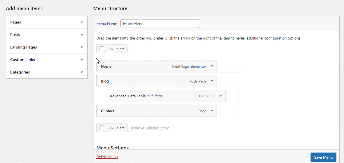 How to Add Posts to the Menu