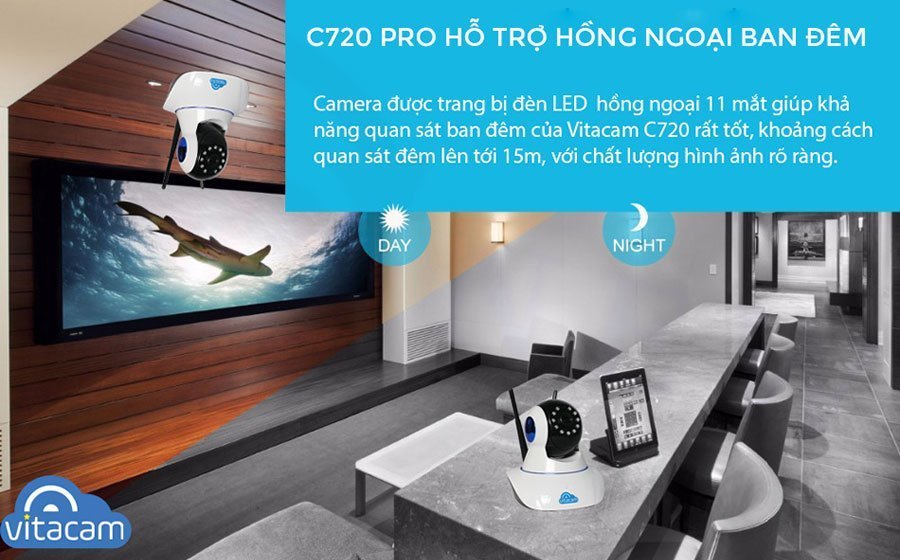 Vitacam C720 Pro - Camera IP Full HD, hỗ trợ chuẩn nén H.265X | HDnew Camera & CCTV