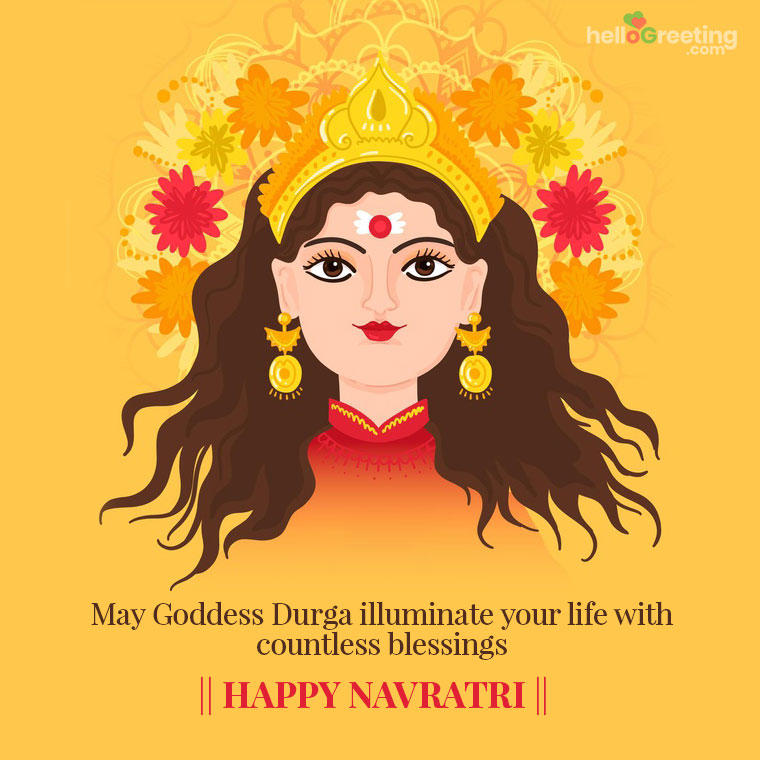 May Goddess Durga illuminate your life with countless blessings. Happy Navratri
