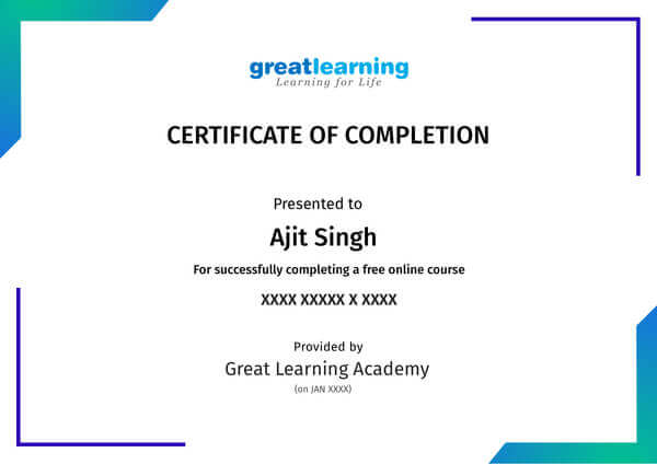 great learning certificate