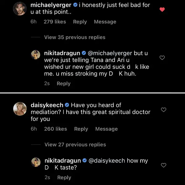 Michael Yerger and Daisy Keech respond to Nikita Dragun's music video.