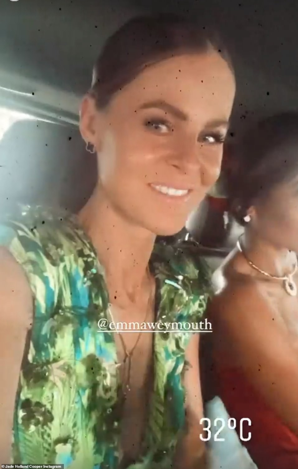 Jade Holland Cooper posed for pictures with Emma Weymouth in the back of a car, seemingly on their way to the venue