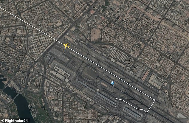 Emirates has launched an investigation after one of its Boeing 777s, destined for Washington Dulles, took off from Dubai too low and too fast – and at the end of the runway safety area. The picture above is from a Flightradar24 playback of the departure