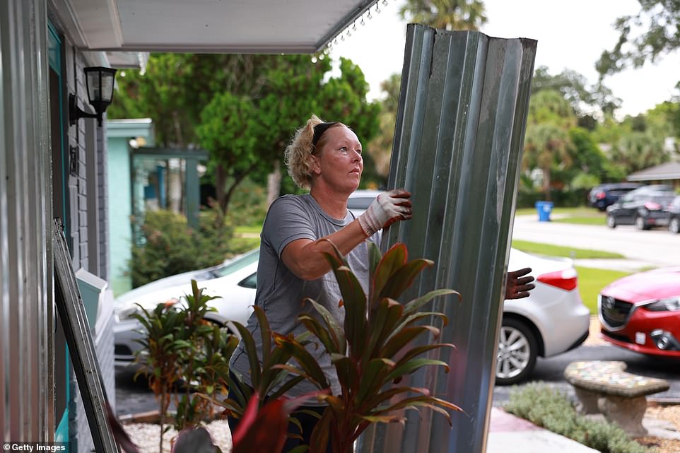 Residents in St Petersburg, Florida, have started putting up shutters at the front of the properties to protect them from the high winds and flooding