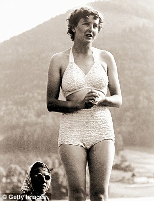 Hitler's companion in her bathing suit near Berchtesgaden, Germany, 1940