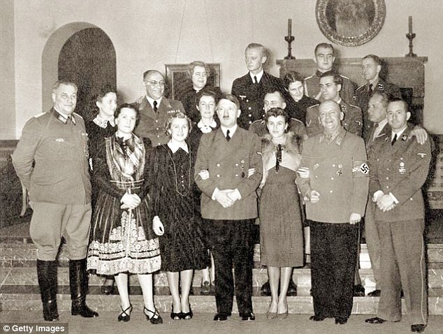 Adolf Hitler with guests at the Berghof on New Year's Eve, 1939