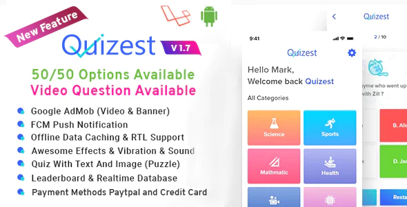 [Download] Quizest – Complete Quiz Solutions With Android App And Interactive Admin Panel v1.7 