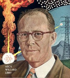 Atomic Energy Commissioner Willard Libby 1955 TIME cover art by Ernest Hamlin Baker