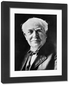 22x18 inch (580x480 mm) frame with high quality RA4 print and mount individually cut to size. Undated file portrait of American inventor Thomas Alva Edison (1847-1931), who created great innovations as the electric light bulb and the phonograph. / AFP PHOTO / -. portrait, inventor, black and white picture. Image supplied by Agence France-Presse (AFP)