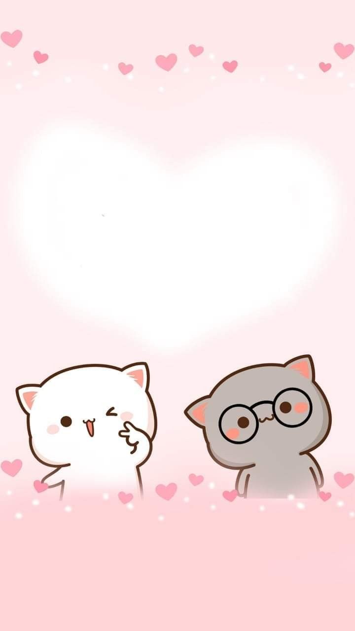Wallpaper Kucing Kartun Pink